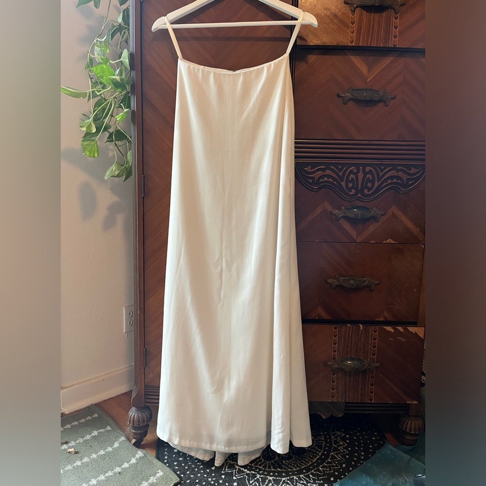 Tadashi Shoji Crepe Maxi Skirt in Ivory